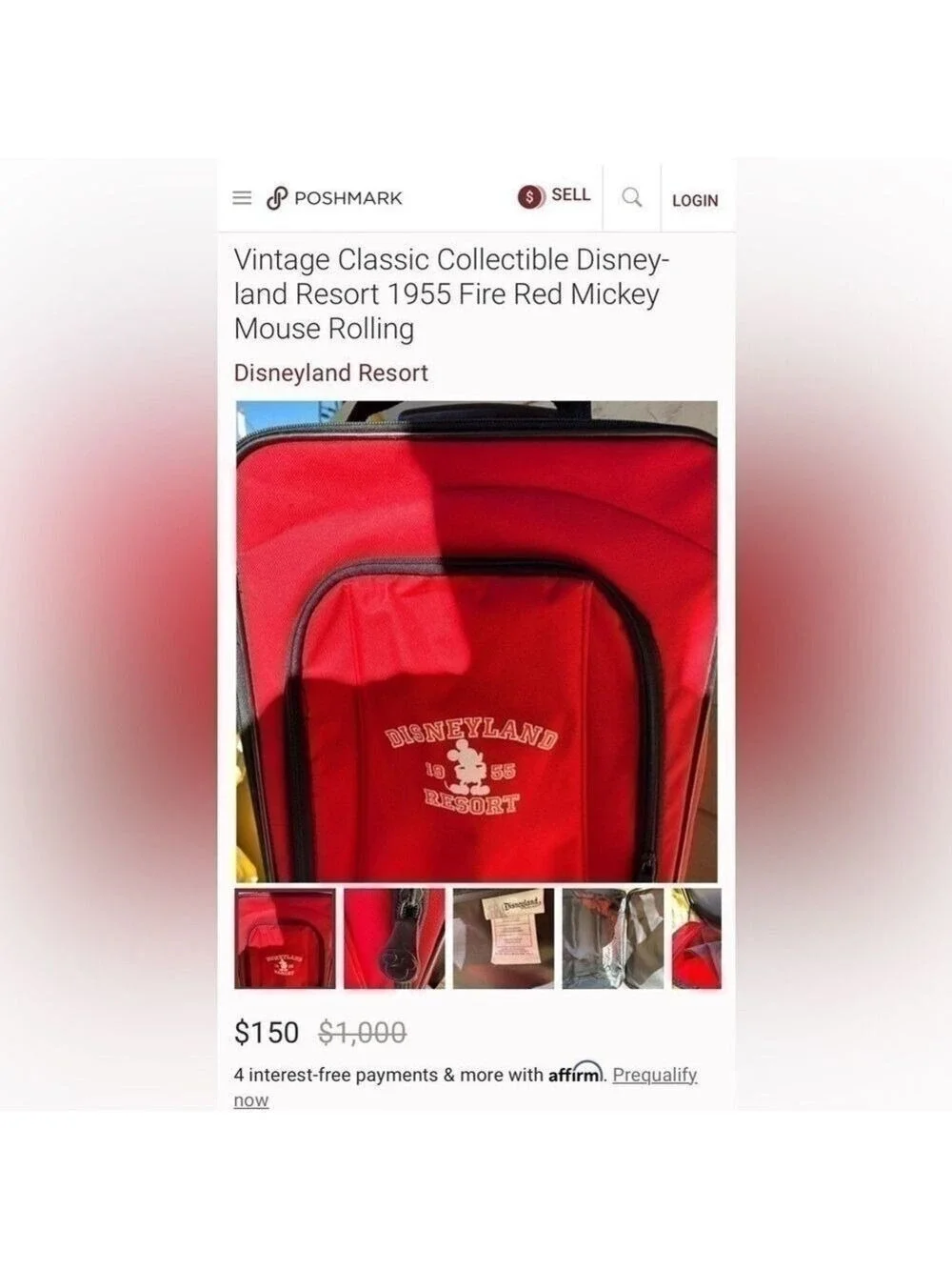 1971 Walt Disney Rolling Suitcase/Kids Overnight Bag/ Kids Disney Carry …